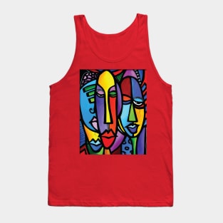 Abstract Face Colorful Tank Top